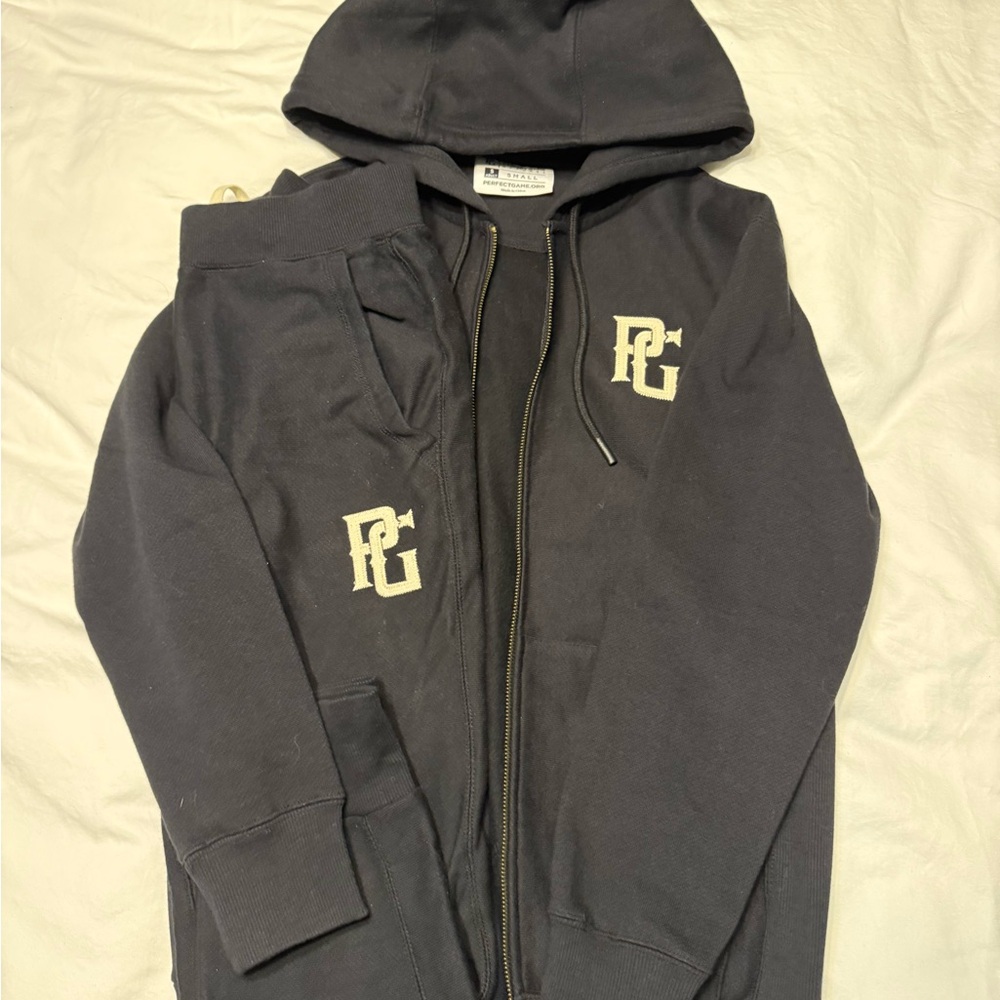 Perfect Game black full-zip Hoodie with matching pants set